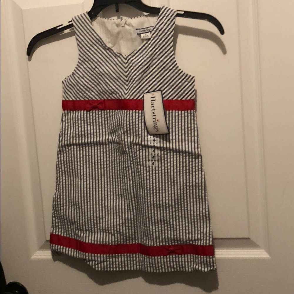Hartstrings ❤️ woven white and blue dress.